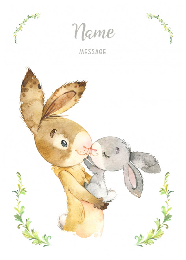 Personalised Baby Rabbit Card (girl)