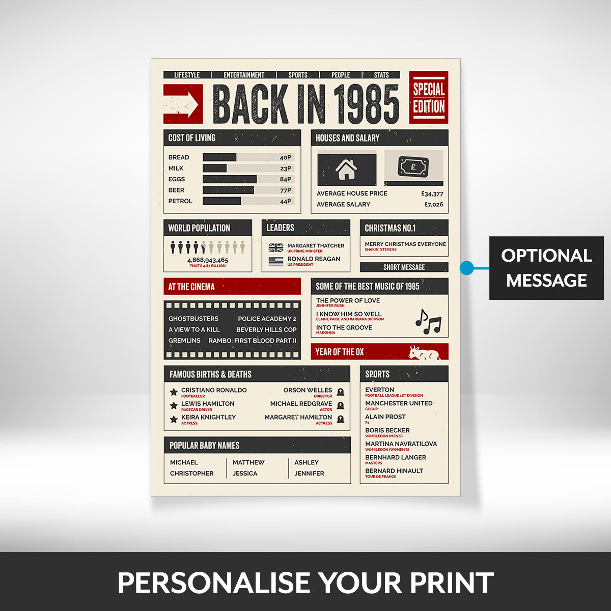 What can be personalised on this 41st birthday gifts for women