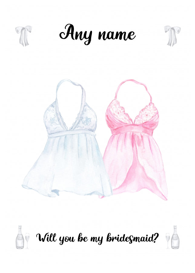 Personalised Bridesmaid Proposal Card (Babydoll)