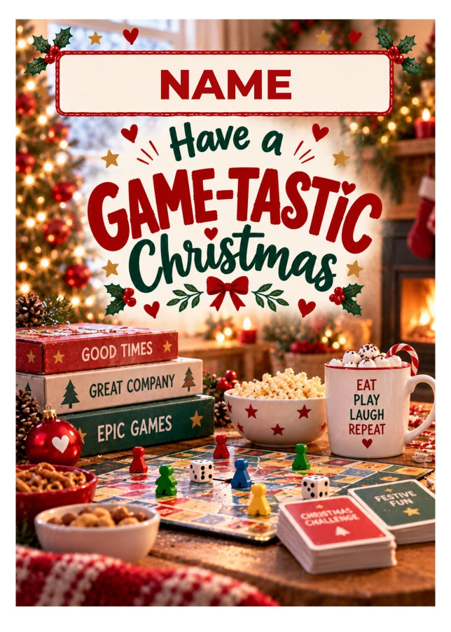 Personalised Board Games Christmas Card