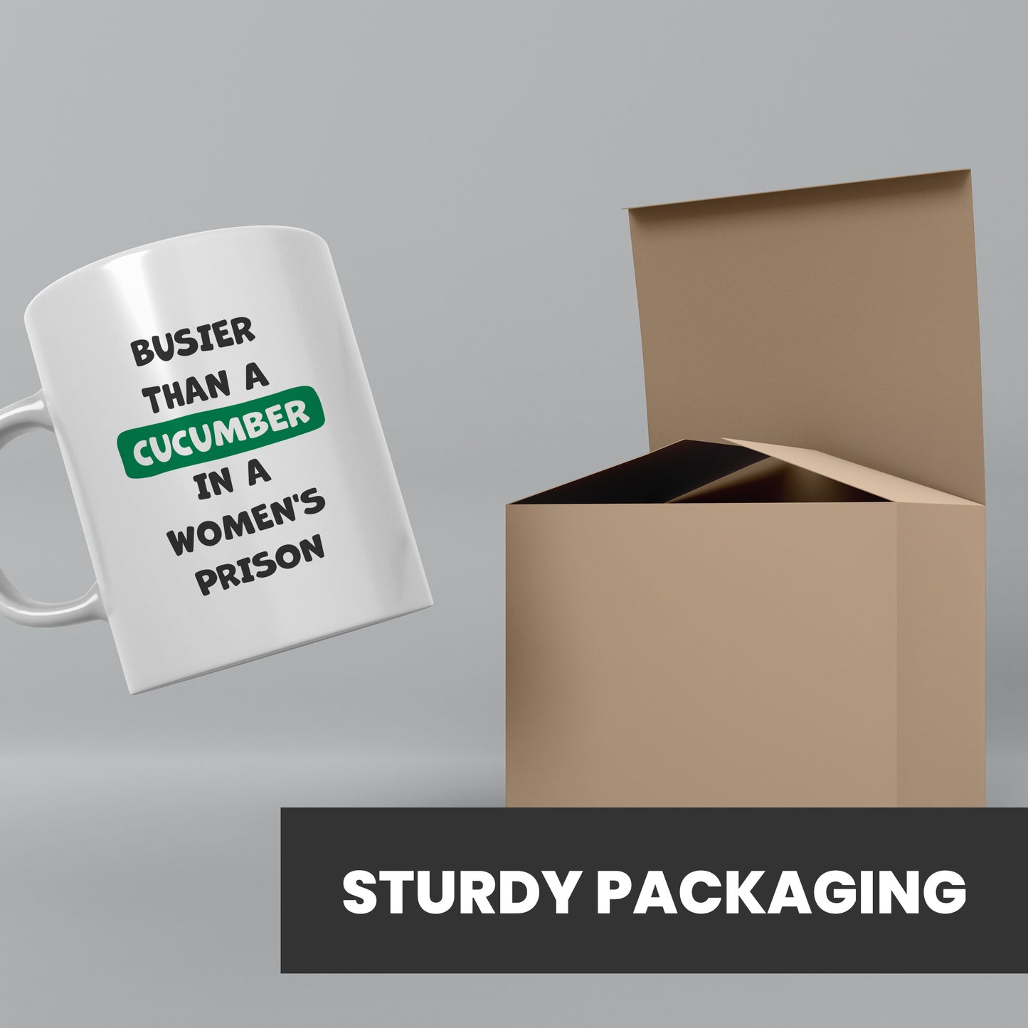 Funny mugs for women dispatched in sturdy packaging