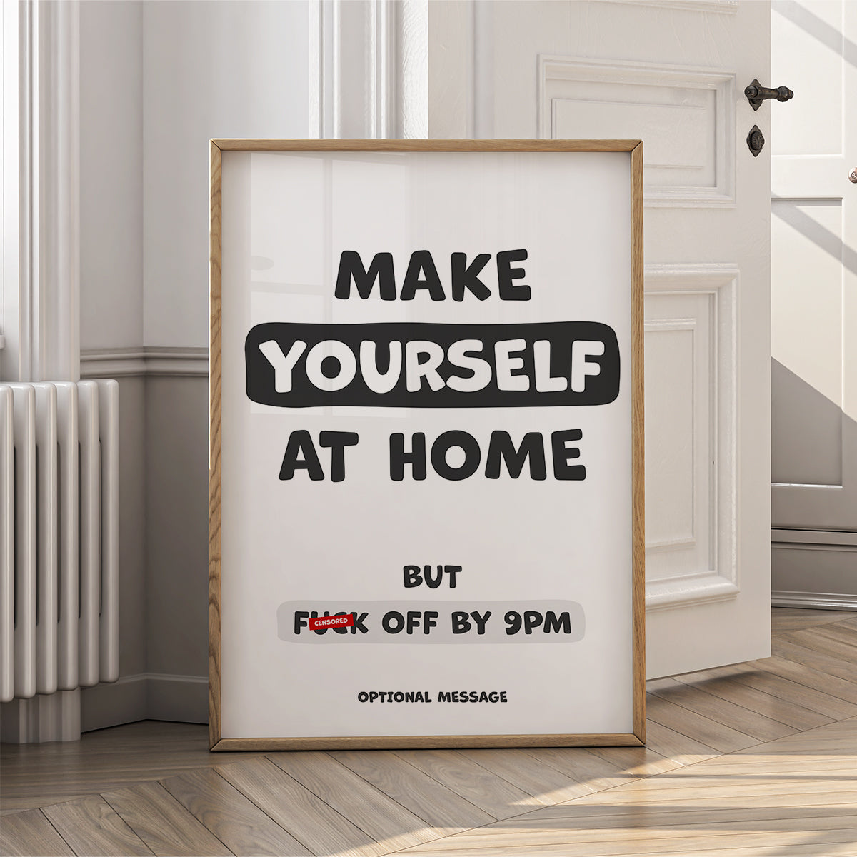 But Fuck Off by 9pm - Funny Wall Art for Hallway and Stairs