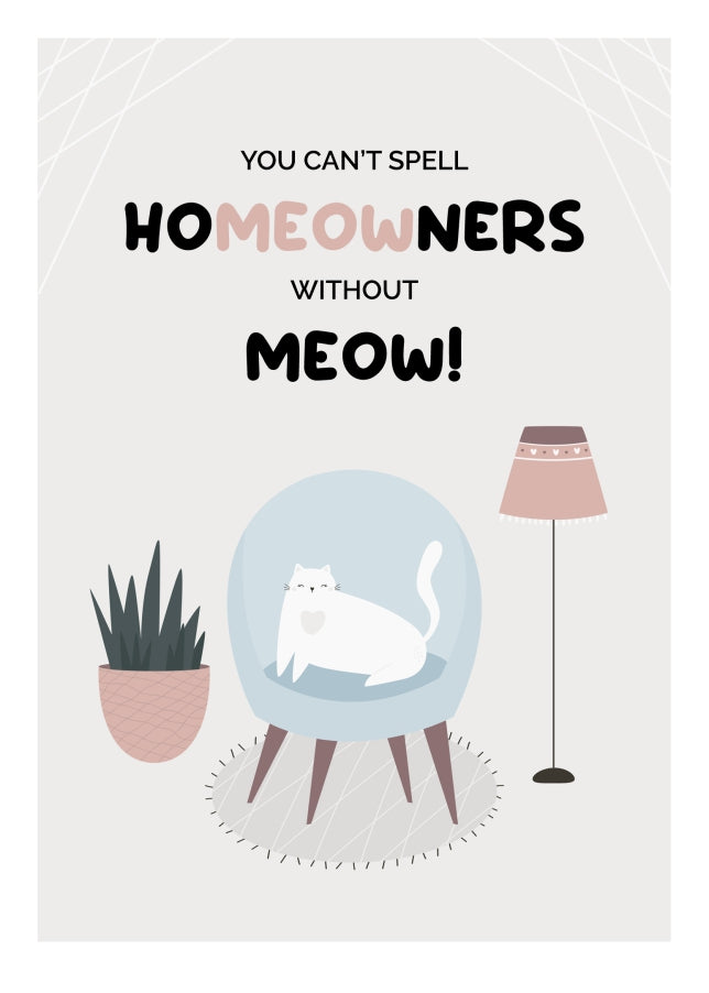 New Home Card Funny Cat Homeowner