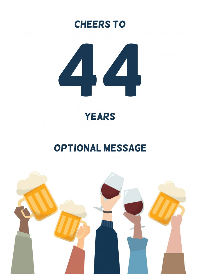 44th Birthday Card 44 Years Ago Today Date 44 Years Of Being