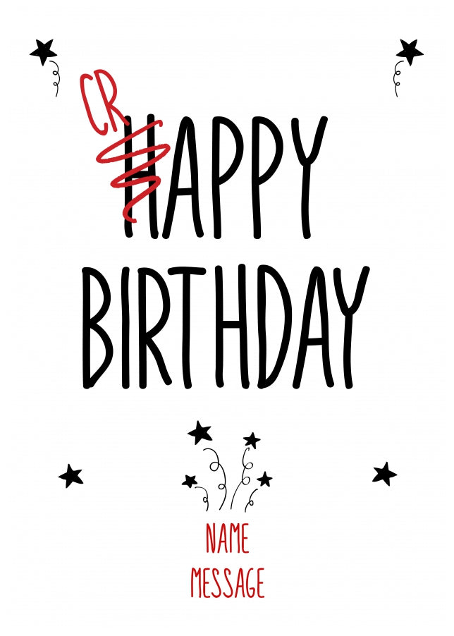 Personalised Crappy Birthday Card