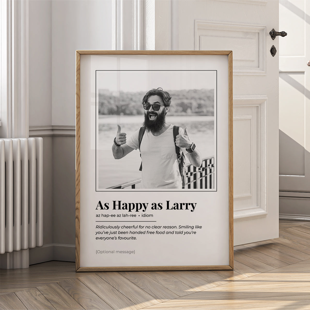 Funny Wall Art Print - As Happy As Larry Dictionary Style Definition Poster - {VARIATION}