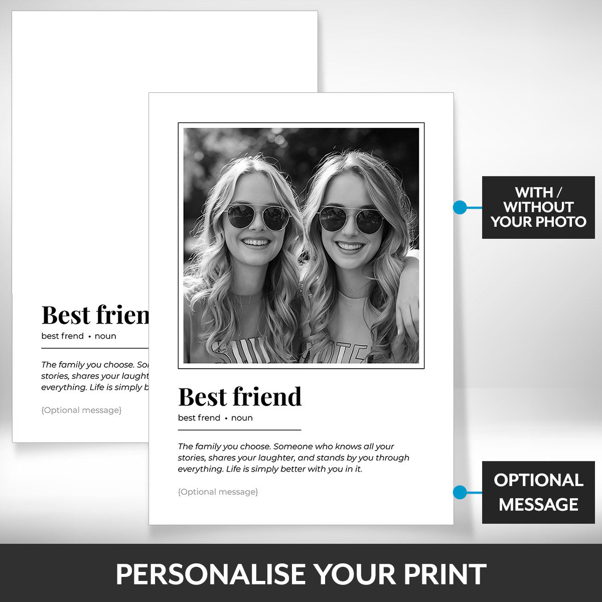 What can be personalised on this personalised gifts for best friends