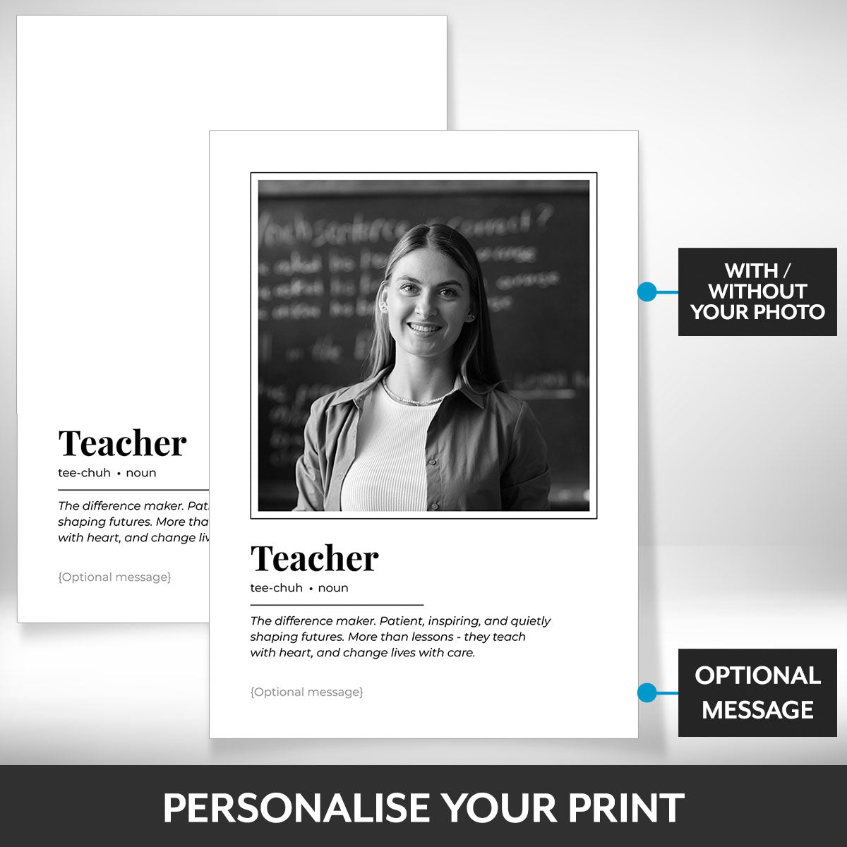 What can be personalised on this personalised gifts for teachers