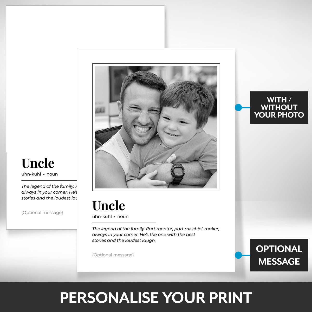What can be personalised on this personalised gifts for uncle