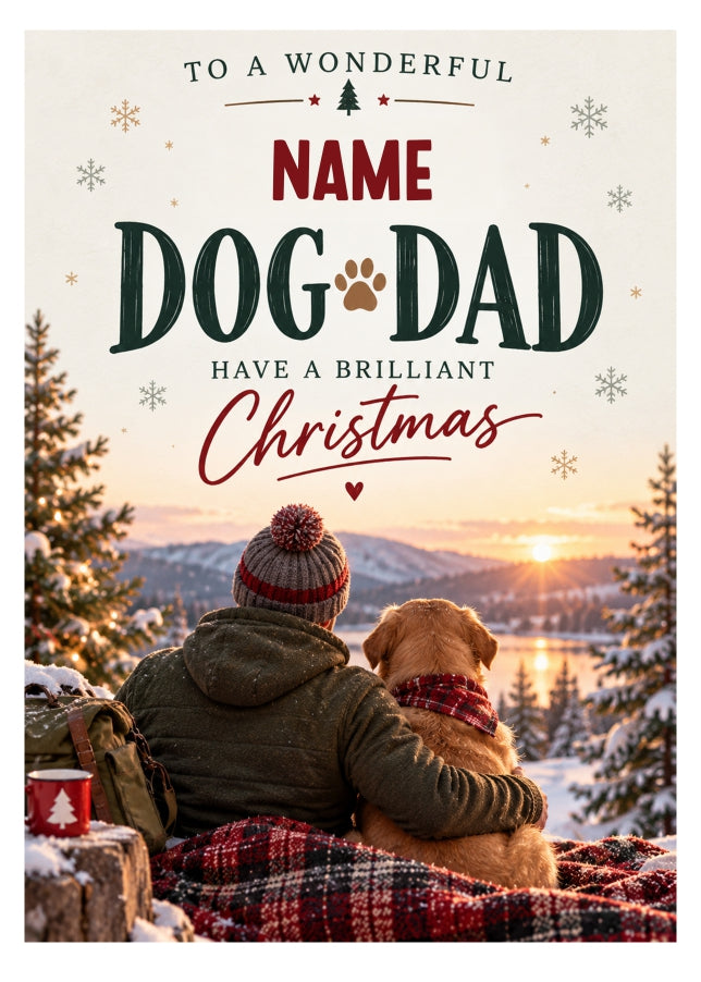 Personalised Dog Dad Christmas Card
