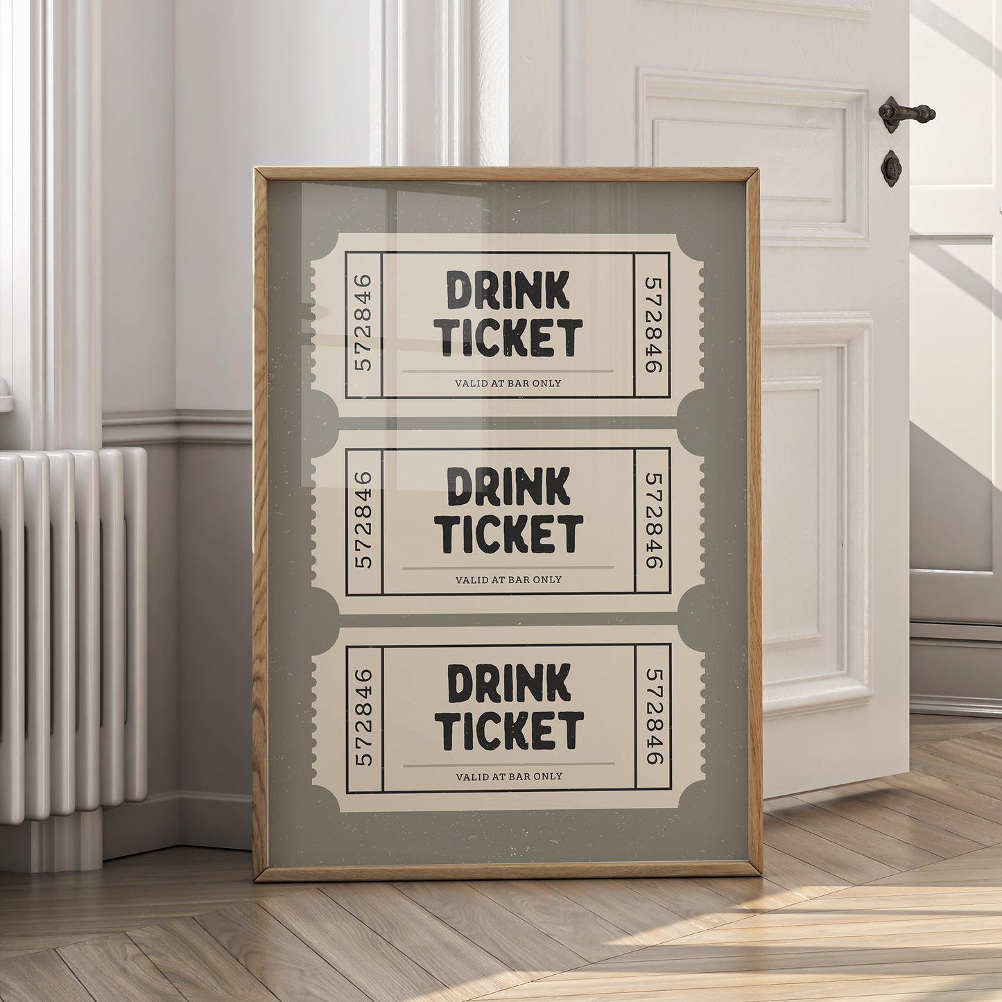 Drink Ticket Print - Retro Ticket - Digital Download