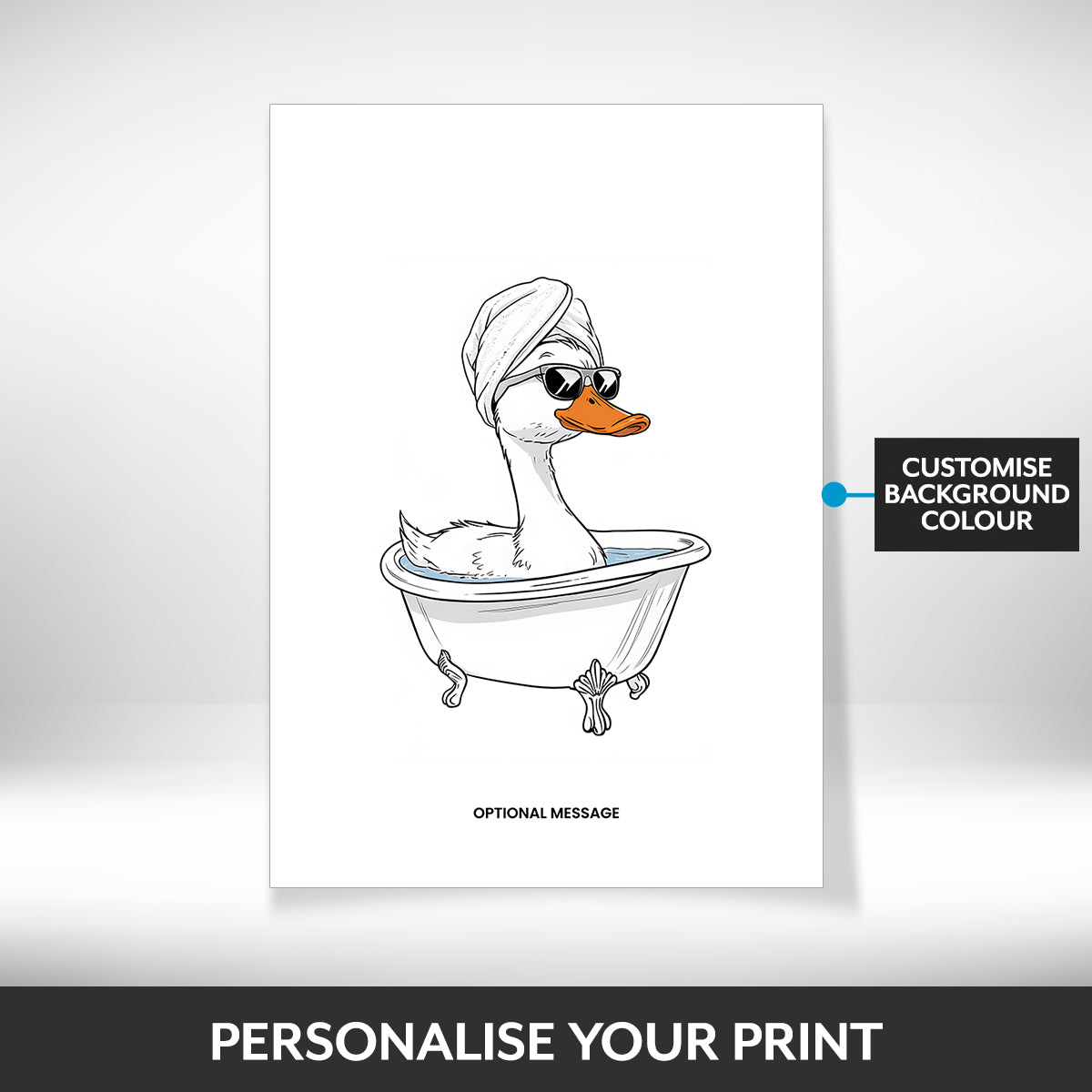 What can be personalised on this bathroom pictures and wall art