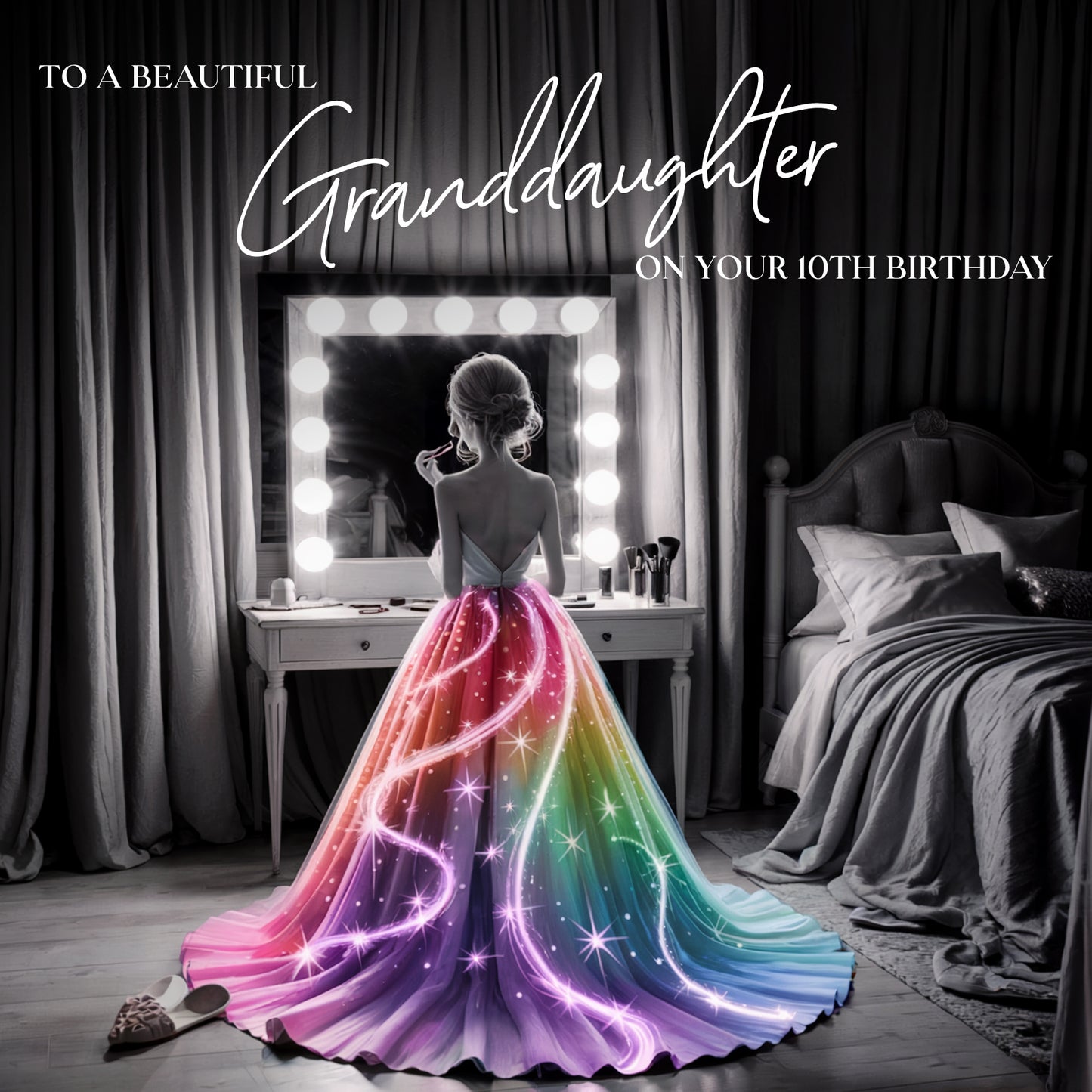 Granddaughter 10th Birthday Card - Elegant Granddaughter Age 10