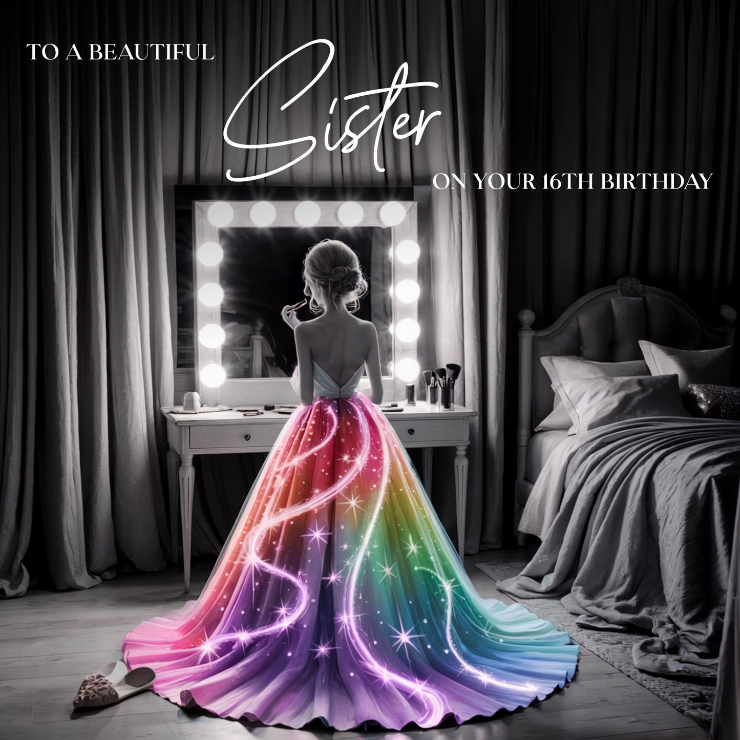 Sister 16th Birthday Card - Elegant Sister Age 16