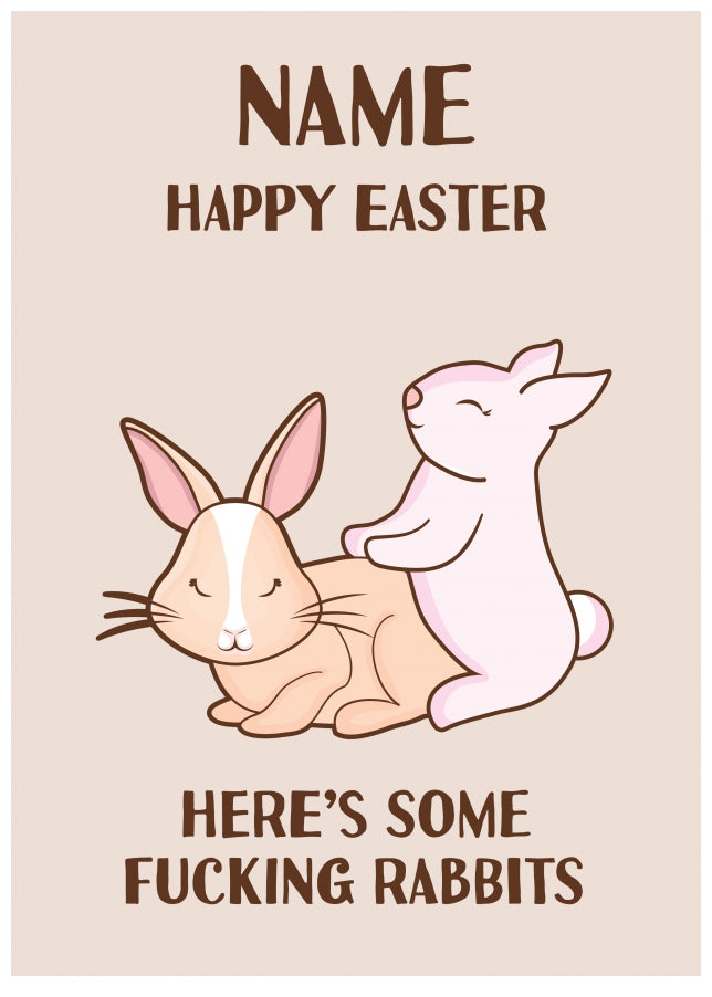 Personalised F-cking Rabbits Card