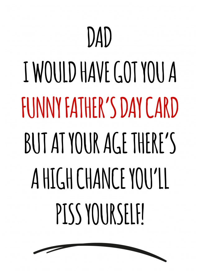 Funny Father's Day Card for Dad | P*ss Yourself | Personalised & Humorous Card