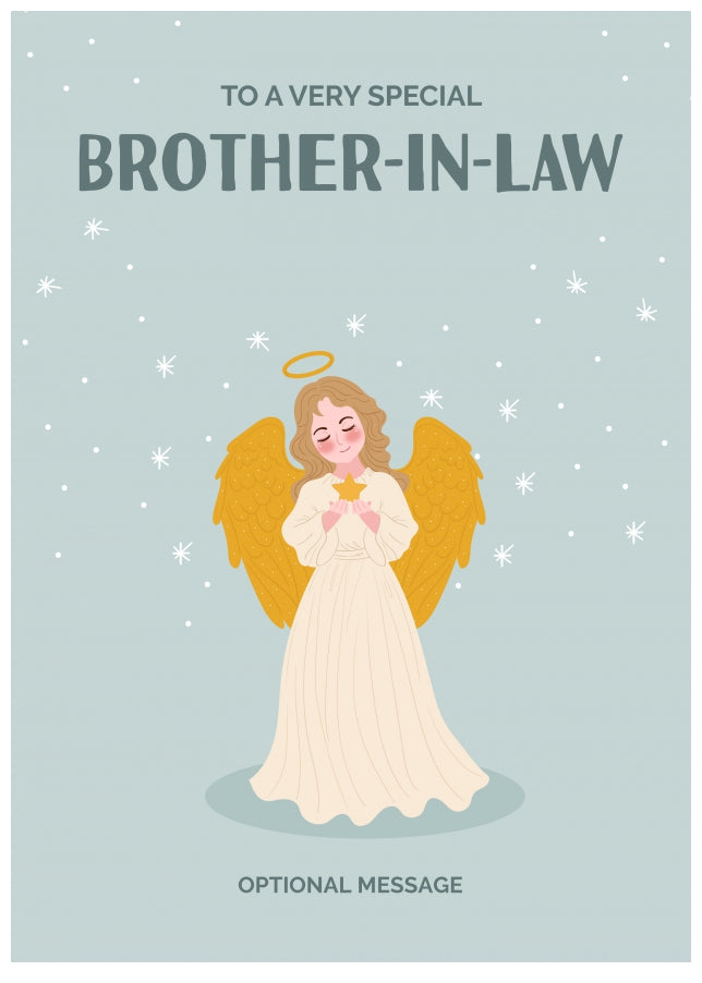 Festive Angel Christmas Card for Brother-in-law - Traditional Cards