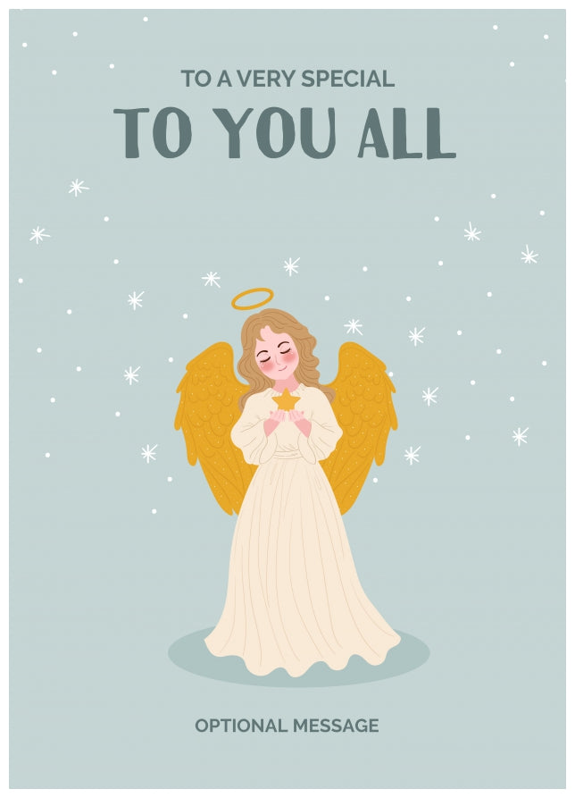 Festive Angel Christmas Card for To You All - Traditional Cards