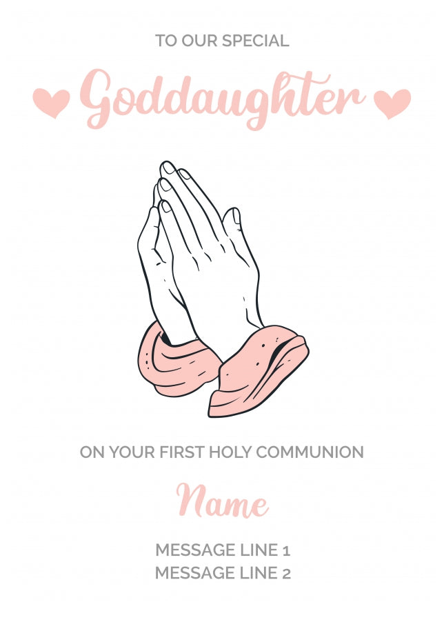 Personalised First Holy Communion Card (Goddaughter)