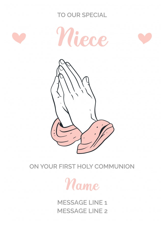 Personalised First Holy Communion Card (Niece)