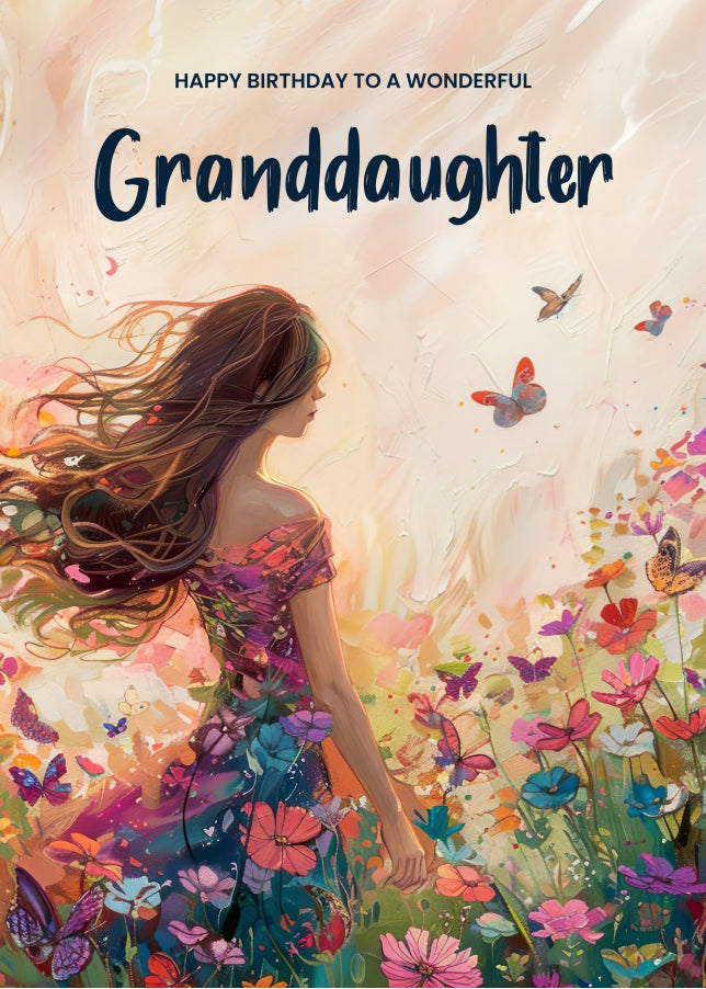 Elegant Birthday Card for Granddaughter