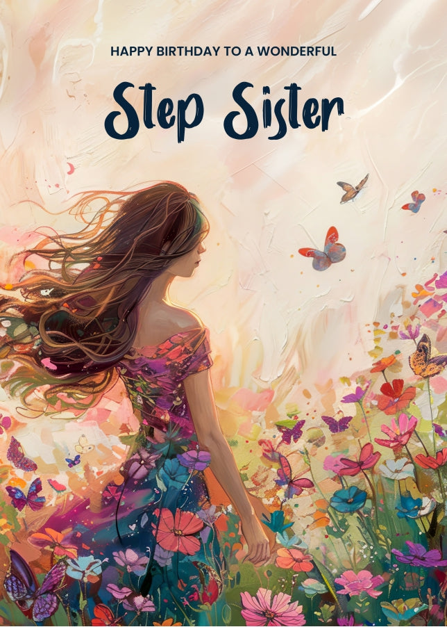 Elegant Birthday Card for Step Sister