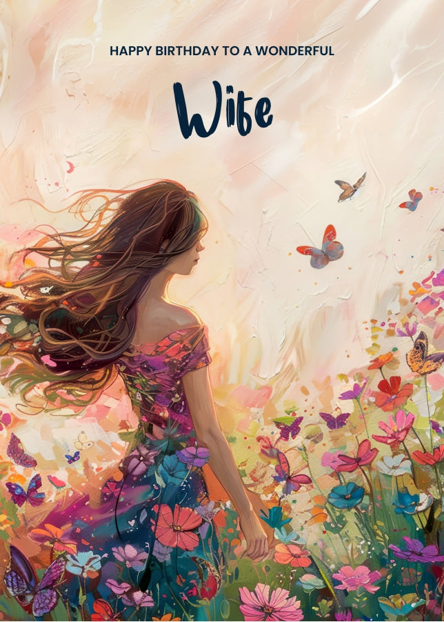 Elegant Birthday Card for Wife