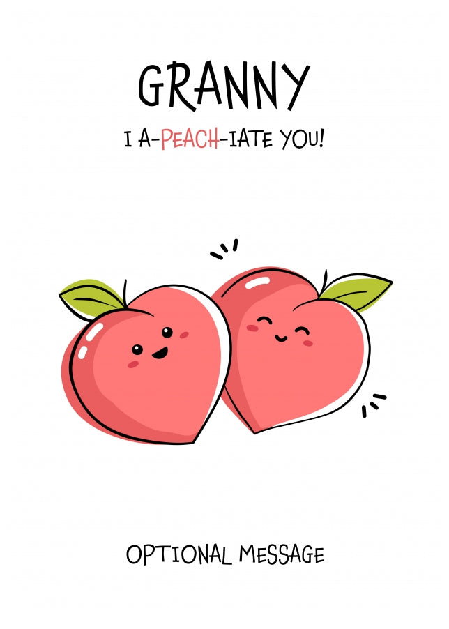 Fruit Pun Birthday Day Card for Granny - I Appreciate You