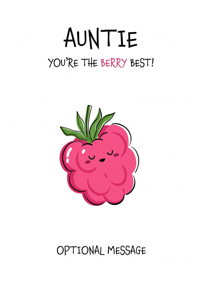 Fruit Pun Birthday Day Card for Auntie - The Berry Best