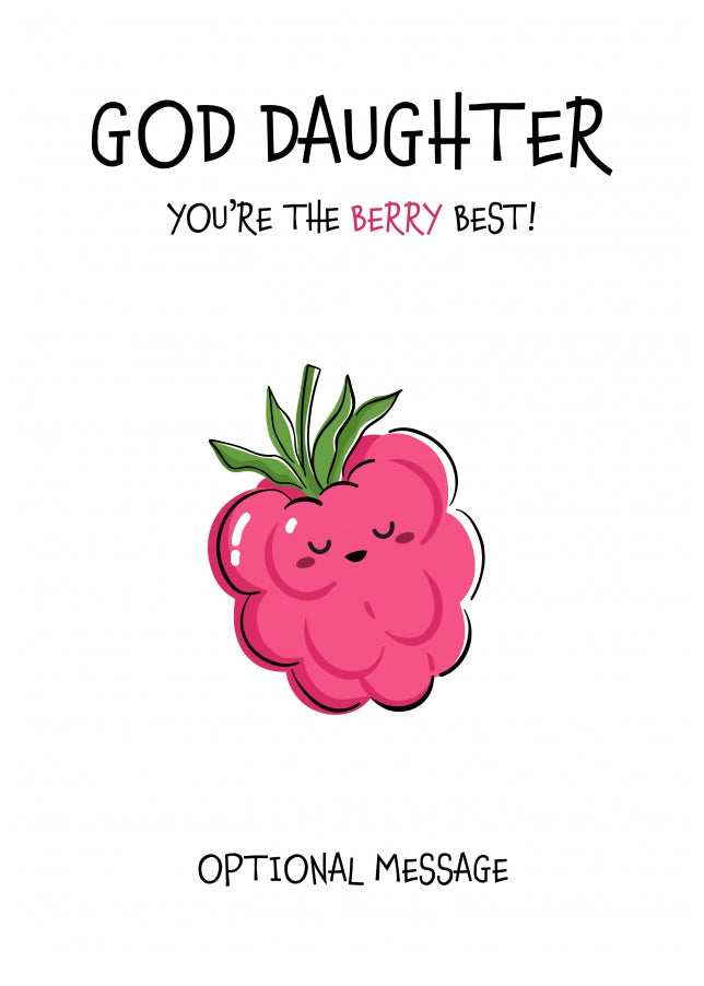 Fruit Pun Birthday Day Card for God Daughter - The Berry Best
