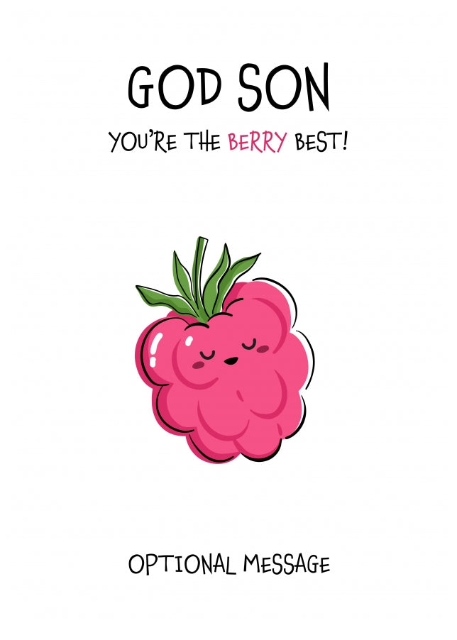 Fruit Pun Birthday Day Card for God Son - The Berry Best