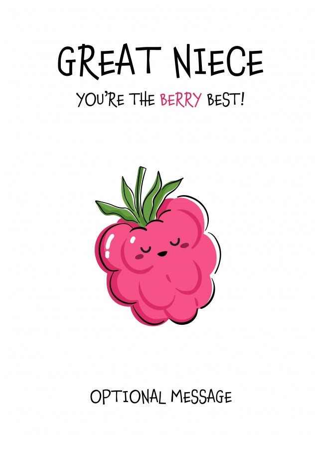 Fruit Pun Birthday Day Card for Great Niece - The Berry Best