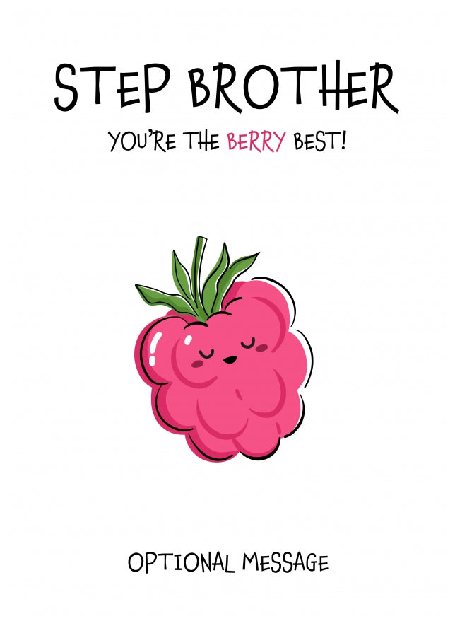Fruit Pun Birthday Day Card for Step Brother - The Berry Best
