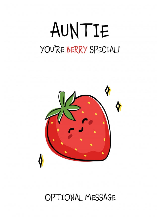 Fruit Pun Birthday Day Card for Auntie - Berry Special