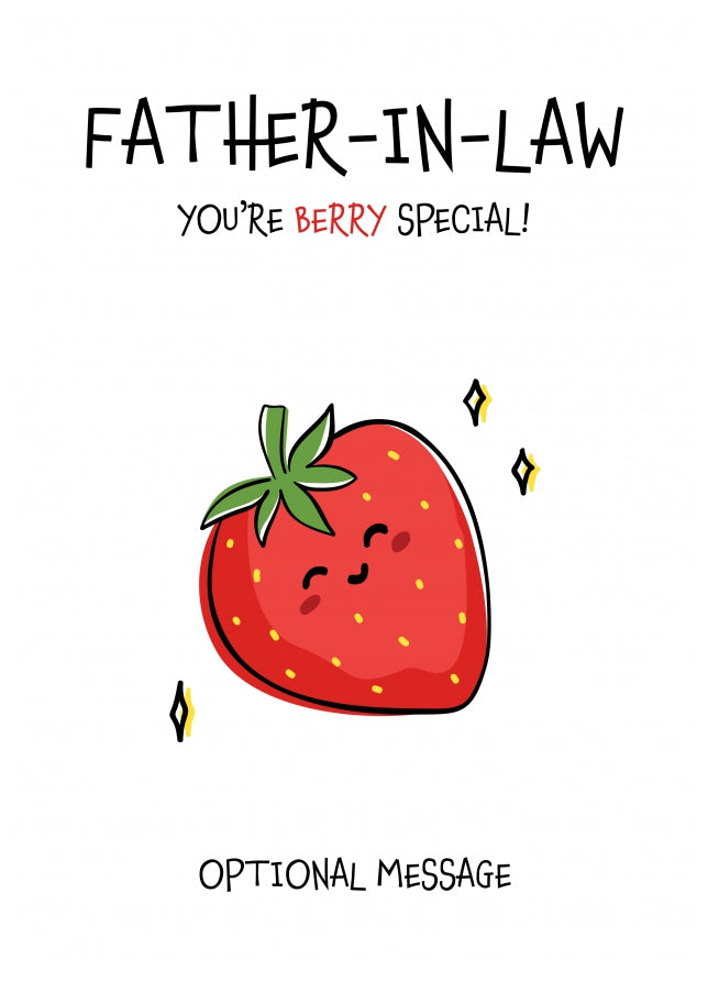 Fruit Pun Birthday Day Card for Father-in-law - Berry Special
