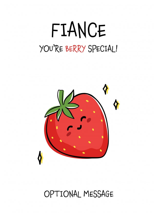 Fruit Pun Birthday Day Card for Fiance - Berry Special