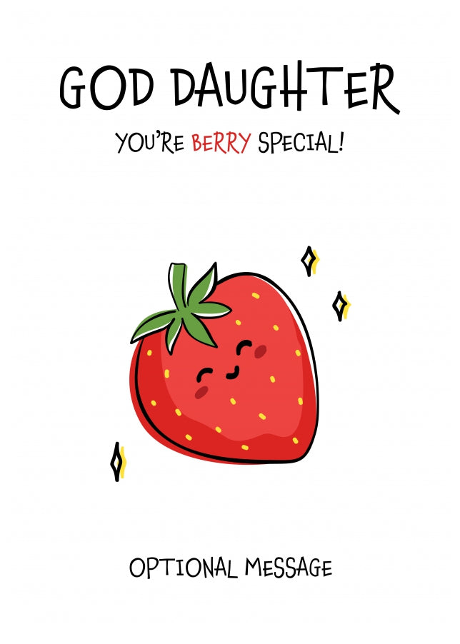 Fruit Pun Birthday Day Card for God Daughter - Berry Special