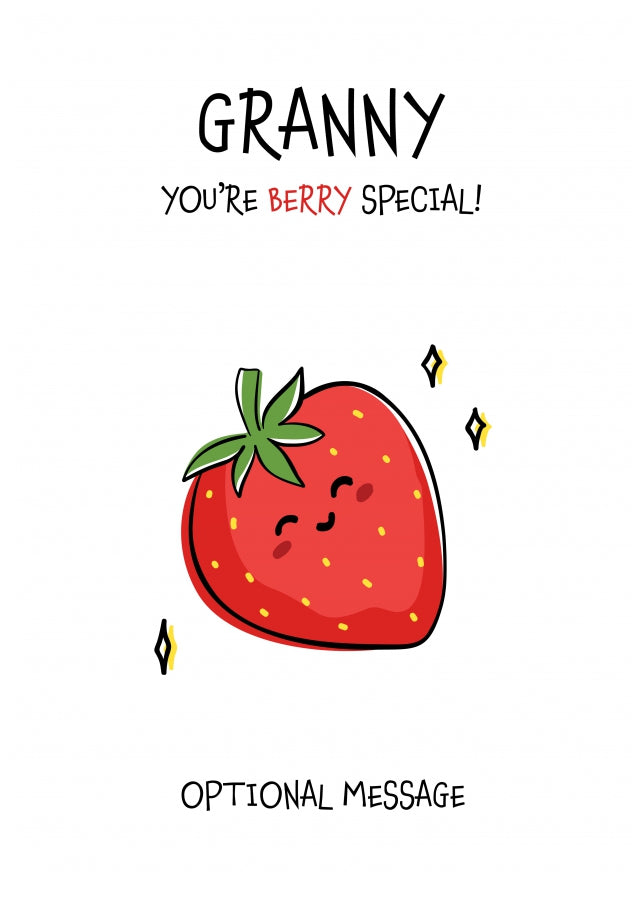 Fruit Pun Birthday Day Card for Granny - Berry Special