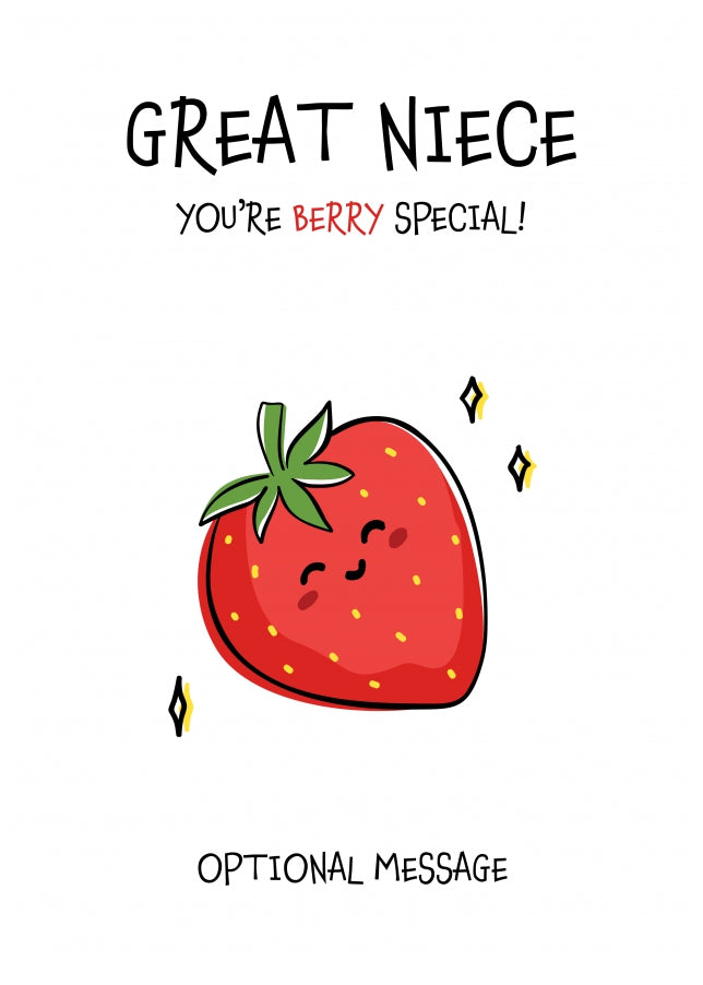 Fruit Pun Birthday Day Card for Great Niece - Berry Special