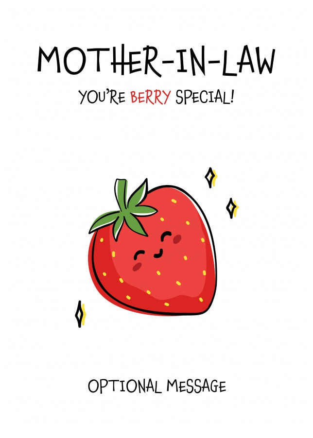 Fruit Pun Birthday Day Card for Mother-in-law - Berry Special