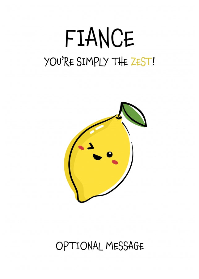 Fruit Pun Birthday Day Card for Fiance - Simply the Best