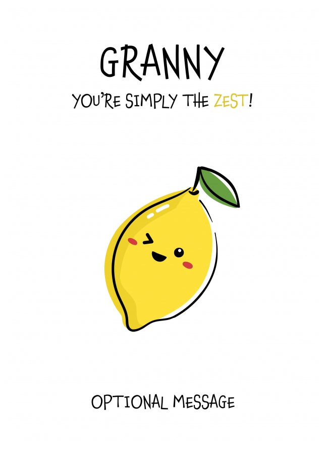 Fruit Pun Birthday Day Card for Granny - Simply the Best