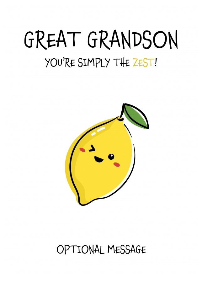 Fruit Pun Birthday Day Card for Great Grandson - Simply the Best