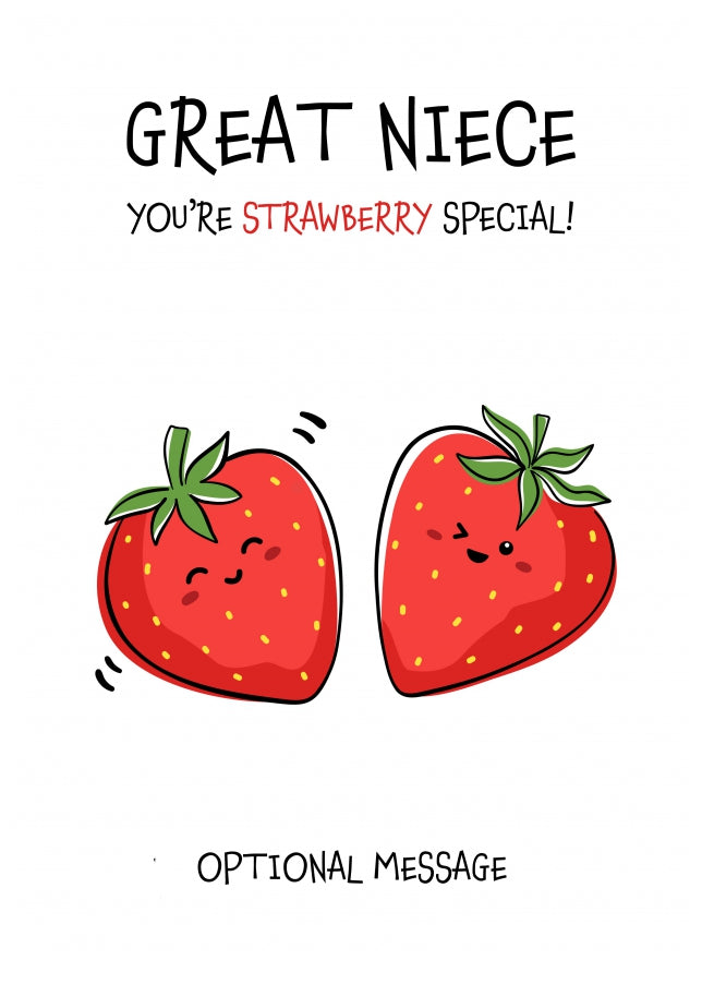 Fruit Pun Birthday Day Card for Great Niece - So Very Special