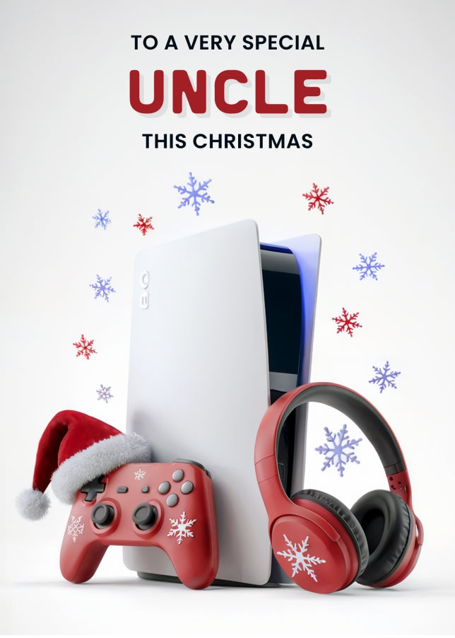 Gaming Christmas Card for Uncle - Console Controller Headphones