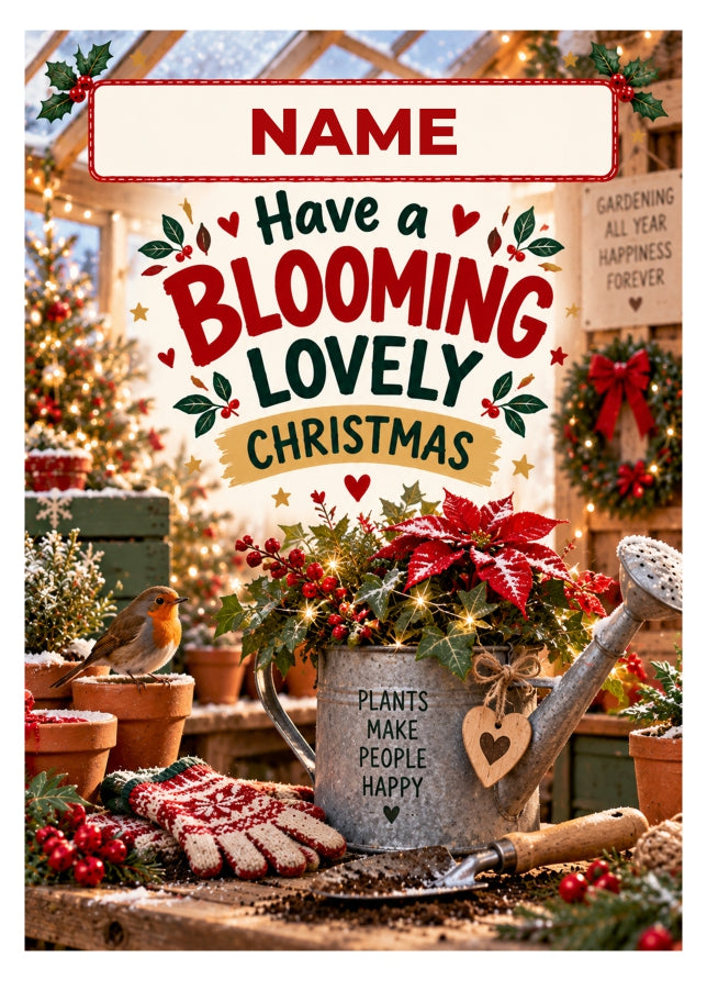 Personalised Gardening Christmas Card