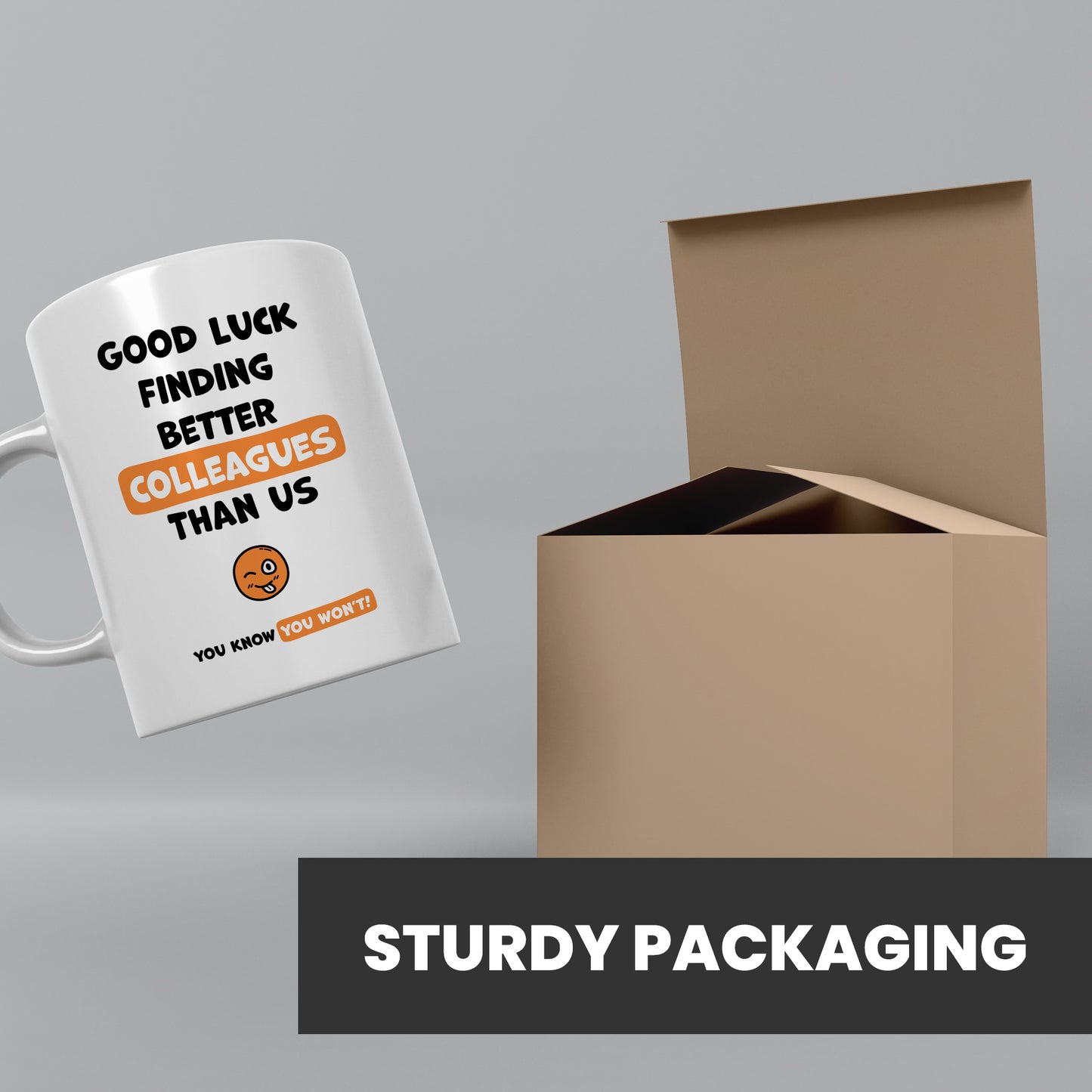 Colleague leaving dispatched in sturdy packaging