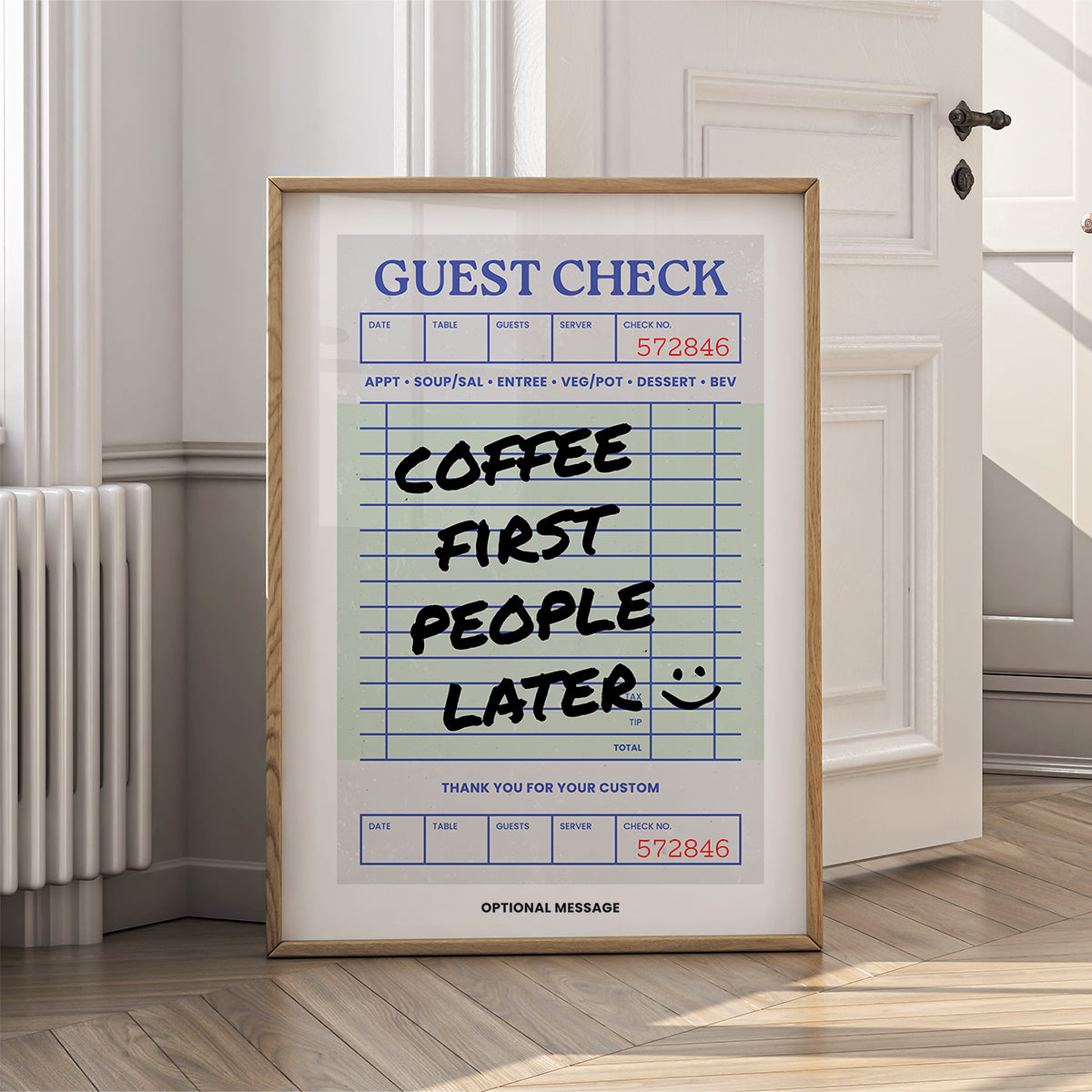 Personalised Kitchen Wall Art - Coffee First People Later - {VARIATION}