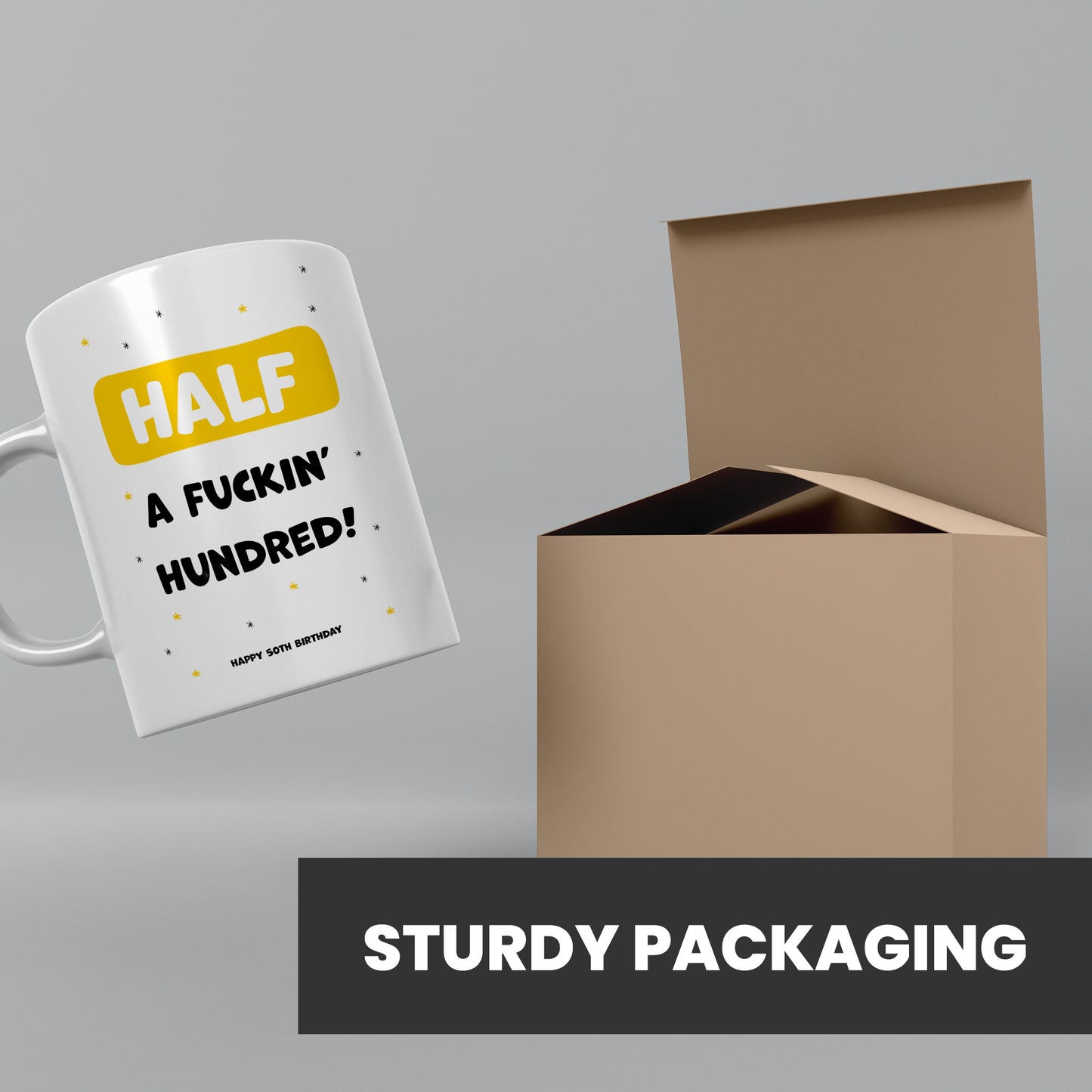 50th birthday gift dispatched in sturdy packaging