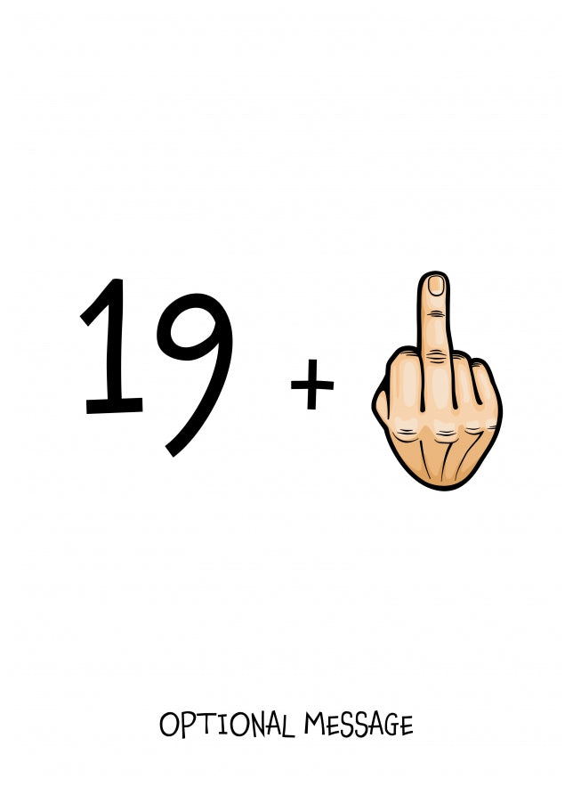 Happy 20th Birthday Card - 19 Plus 1